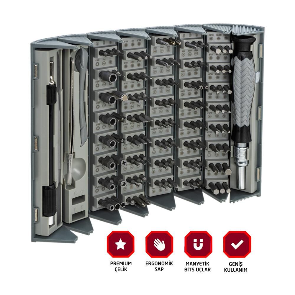 ROX 0307 Bits Uçlu Hassas Tornavida Seti 126 Parça