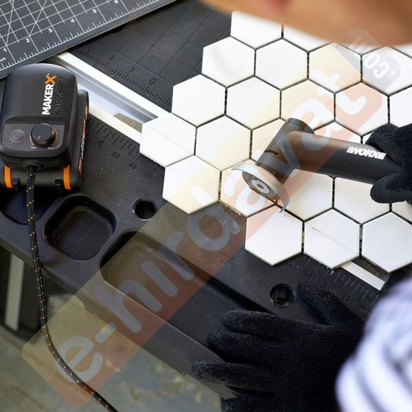 WORX WX741.9 MAKERX 20Volt Kömürsüz Profesyonel 50mm Avuç Taşlama + 3 Aksesuar (Akü Dahil Değildir)