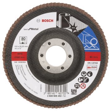 Bosch Aksesuarlar Bosch - 115 mm 80 Kum Best Serisi Metal Flap Disk