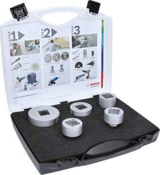 Bosch Aksesuarlar Bosch - X-LOCK - Best Serisi, Taşlama İçin Seramik Kuru Elmas Delici ve Elmas Parmak Freze Uçlu 5 Parça Set