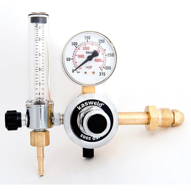 KASWELD 2303-F1 Tek Flowmetreli Argon Basınç Düşürücü Regülatör