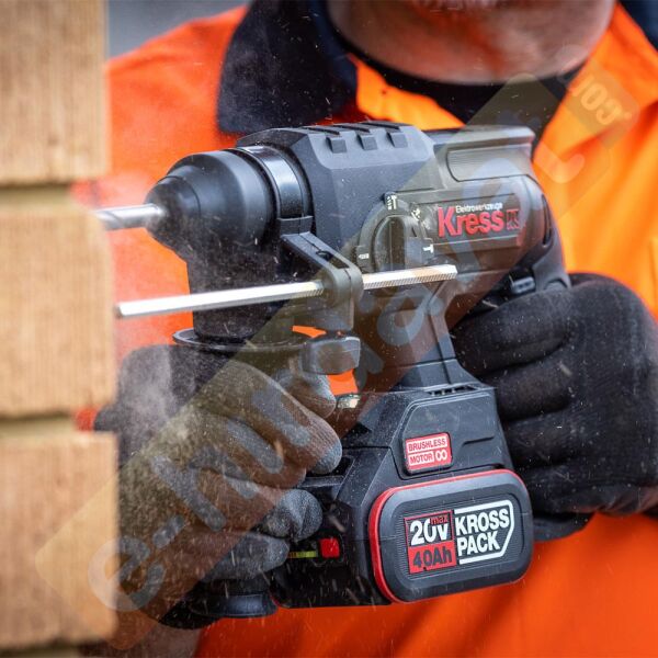 Kress KU390.4 20Volt 4.0Ah. 2.0J Li-ion Çift Akülü Şarjlı Kömürsüz Profesyonel SDS-Plus Pnömatik Kırıcı/Delici