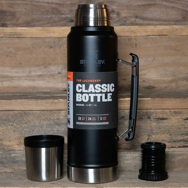 STANLEY Klasik Vakumlu Çelik Termos 1 Litre (Siyah)