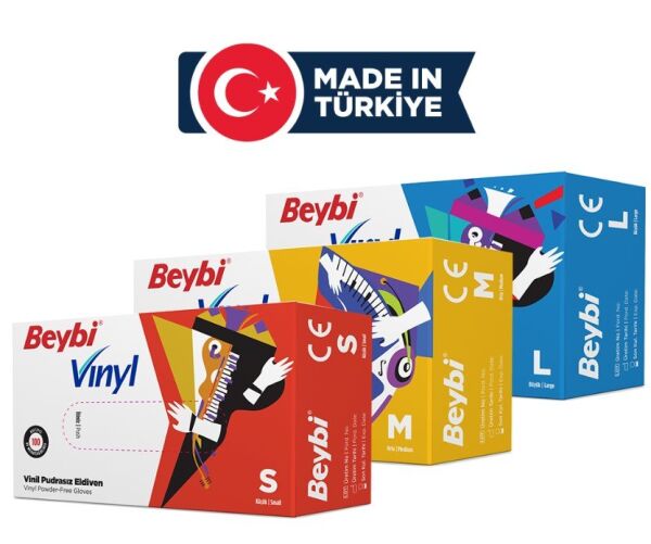 BEYBİ VINYL Pudrasız Muayene Eldiveni L Beden (100 Adet)