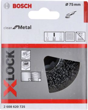 Bosch Aksesuarlar Bosch - X-LOCK - Clean Serisi Metal İçin Saçaklı Tel Fırça 75*0,3 mm