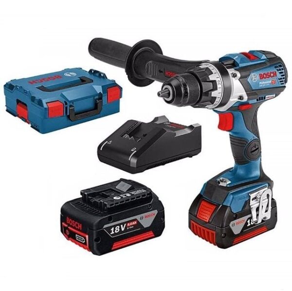 BOSCH GSR 18 V-110 C Kömürsüz Şarjlı Matkap Darbesiz 18 Volt Çift Akülü