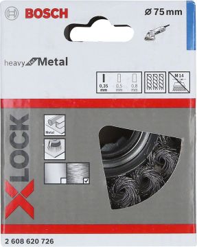 Bosch Aksesuarlar Bosch - X-LOCK - Heavy Serisi Metal İçin Burgulu Tel Fırça 75*0,35 mm