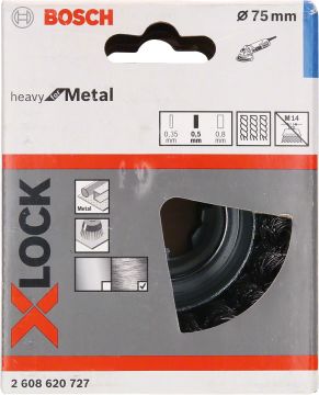 Bosch Aksesuarlar Bosch - X-LOCK - Heavy Serisi Metal İçin Burgulu Tel Fırça 75*0,5 mm