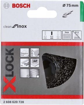 Bosch Aksesuarlar Bosch - X-LOCK - Clean Serisi Inox İçin Saçaklı Tel Fırça 75*0,3 mm