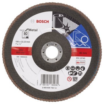 Bosch Aksesuarlar Bosch - 180 mm 60 Kum Best Serisi Metal Flap Disk