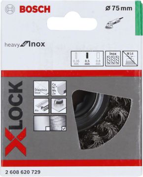 Bosch Aksesuarlar Bosch - X-LOCK - Heavy Serisi Inox İçin Burgulu Tel Fırça 75*0,5 mm
