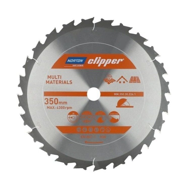 NORTON Clipper Ahşap için 350x30 mm 24 Diş Elmas Daire Testere Bıçağı