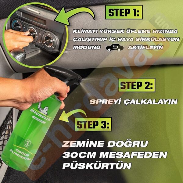Michelin MC33566 500ml PRO Serisi Koltuk, Döşeme, Halı, Klima Havalandırma Koku Giderici Sprey