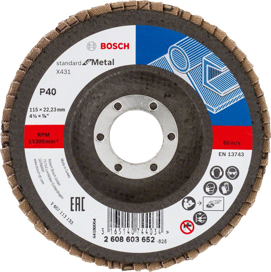 Bosch 115 mm 40 K X431 AlOX Flap Disk