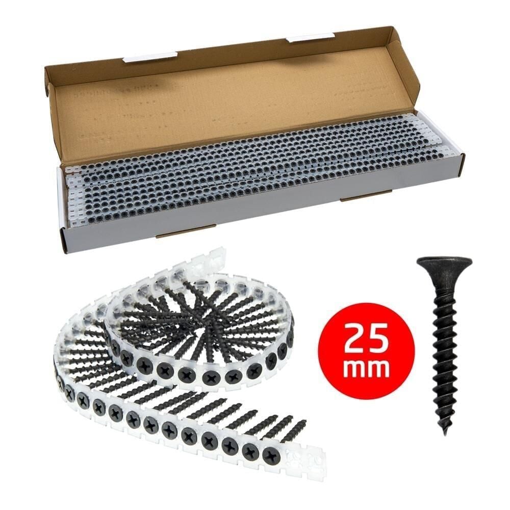 Rox 0342 Plastiğe Dizili Ahşap Şerit Vidası 3.5x25 mm Sivri Uçlu (1000 Adet)