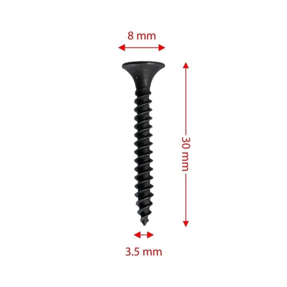 Rox 0343 Plastiğe Dizili Ahşap Şerit Vidası 3.5x30 mm Sivri Uçlu (1000 Adet)
