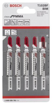Bosch Aksesuarlar Bosch - Temiz Kesim Serisi Akrilik Cam İçin T 102 Bf Dekupaj Testeresi Bıçağı - 5'Li Paket
