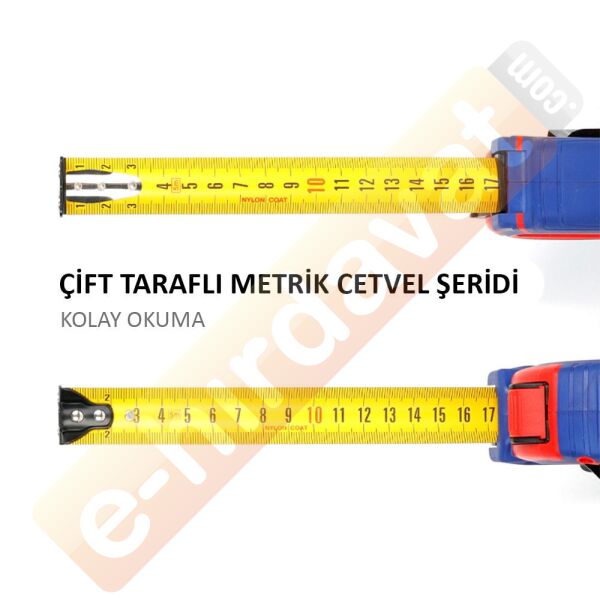 WORKPRO WP261040 3Mx16mm Naylon Kaplama Sarı Çift Taraflı Manyetik Çelik Şerit Metre