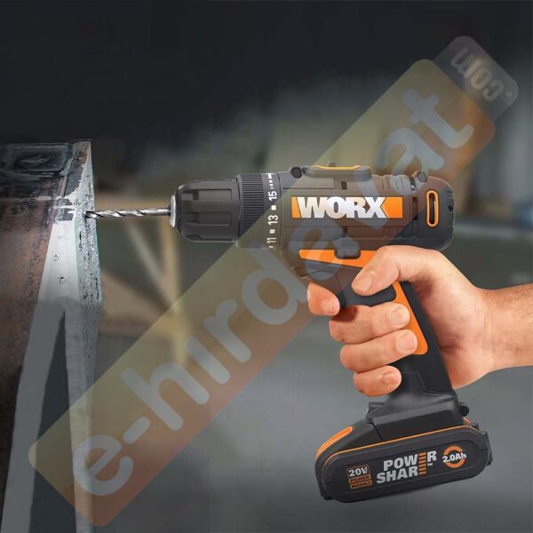 WORX WX100 20Volt/2.0Ah. Li-ion Tek Akülü Profesyonel Şarjlı Matkap