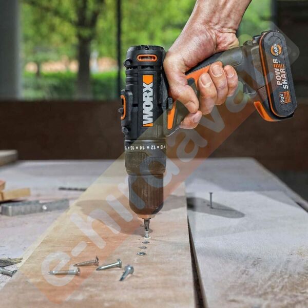 WORX WX108 20Volt/2.0Ah. Li-ion Çift Akülü Profesyonel Şarjlı Matkap