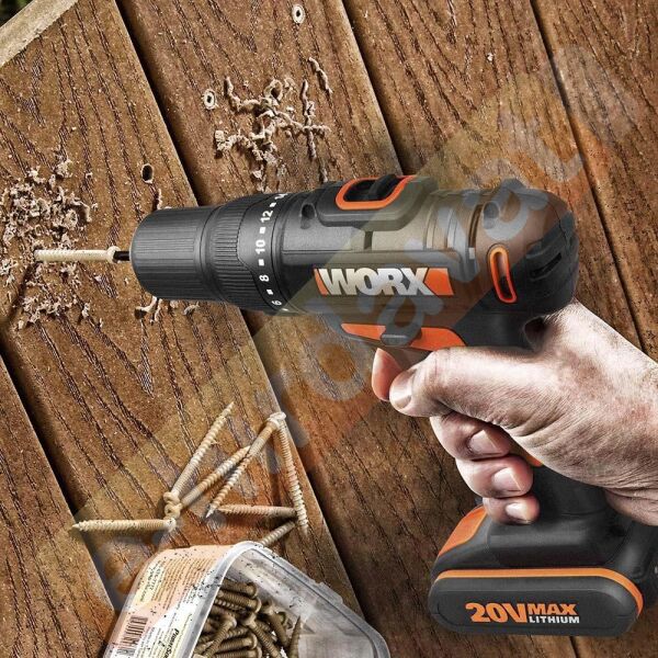 WORX WX108 20Volt/2.0Ah. Li-ion Çift Akülü Profesyonel Şarjlı Matkap