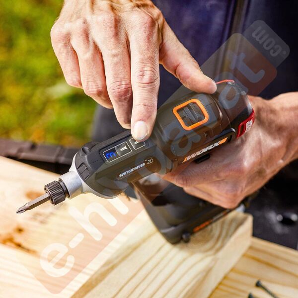 WORX WX177.9 20Volt Döner Kafa ve Çift Mandrenli Profesyonel Kömürsüz Şarjlı Matkap + 6 Parça Uç (Akü Dahil Değildir)