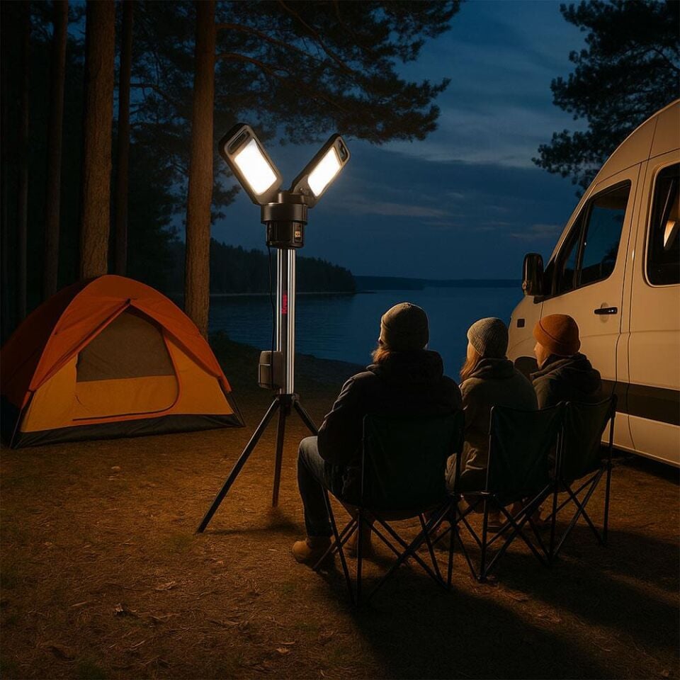 Kress KUF09.9 20Volt 2000/4500 Lümen Profesyonel Kule Tipi Teleskopik Katlanabilir LED Projektör (Akü Dahil Değildir)