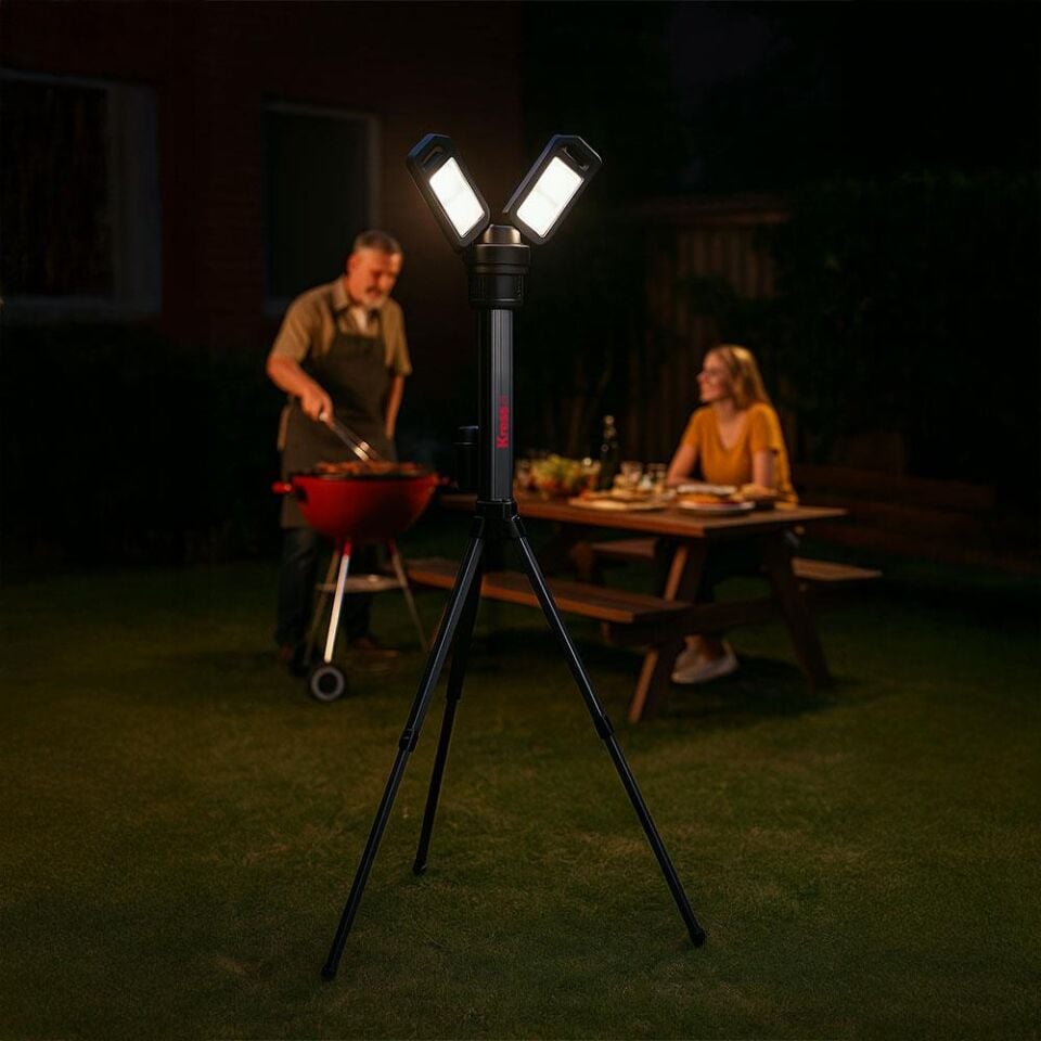 Kress KUF09.9 20Volt 2000/4500 Lümen Profesyonel Kule Tipi Teleskopik Katlanabilir LED Projektör (Akü Dahil Değildir)