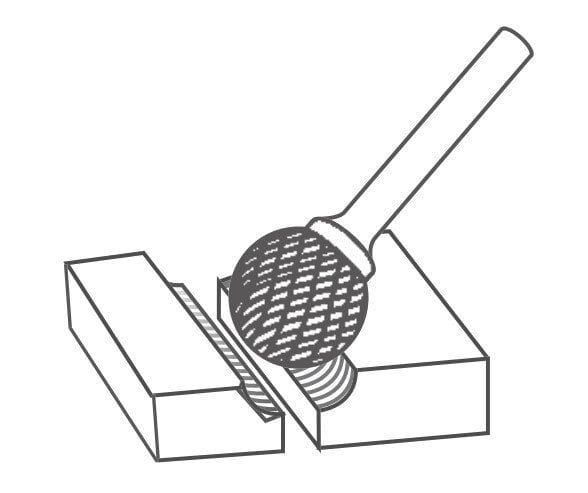 NEXON D Tipi 3 mm Top Başlı Elmas - Karbür Kalıpçı Freze Ucu (Dremel Uyumlu) 