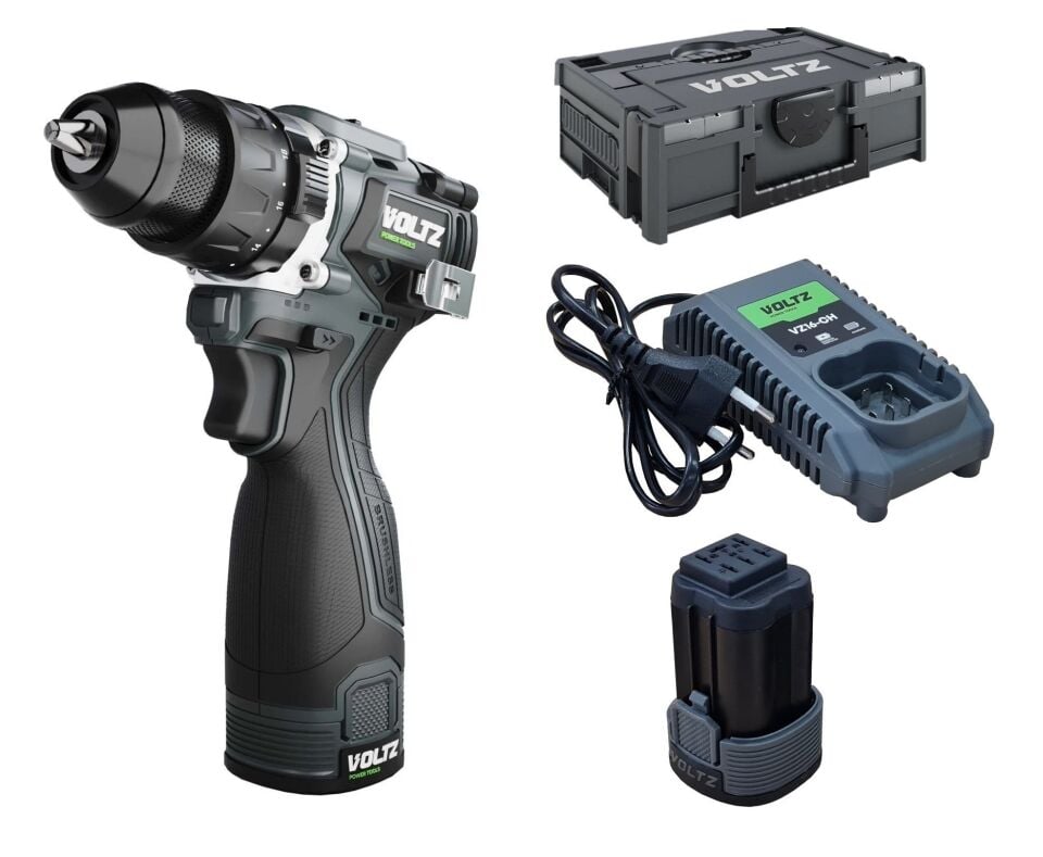 VOLTZ VZDR-161 Şarjlı Darbeli Matkap 16.8 Volt 2 Amper Çift Akülü