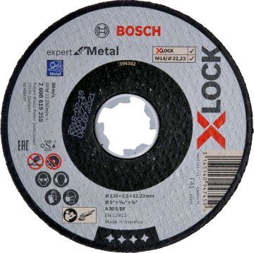 Bosch Aksesuarlar Bosch - X-LOCK - 125*2,5 mm Expert Serisi Düz Metal Kesme Diski (Taş)
