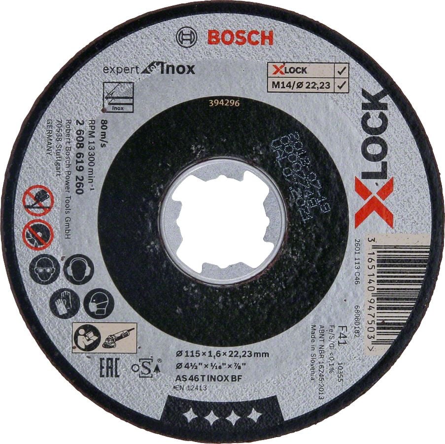 Bosch Aksesuarlar Bosch - X-LOCK - 115*1,6 mm Expert Serisi Düz Inox (Paslanmaz Çelik) Kesme Diski (Taş)