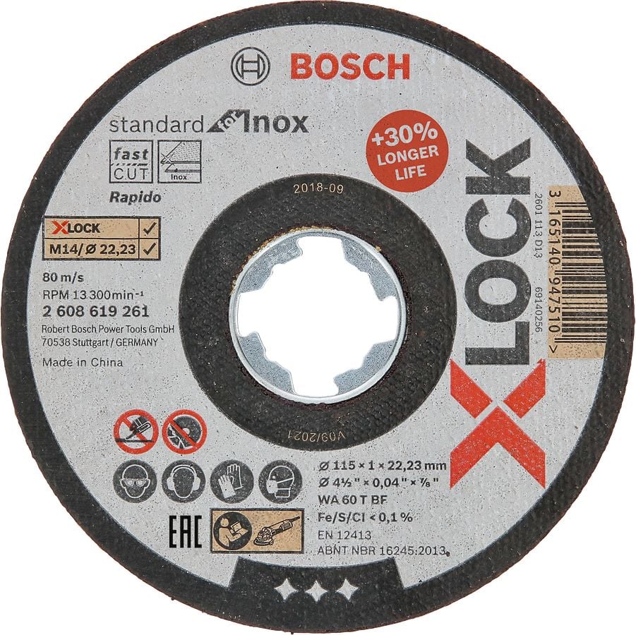 Bosch Aksesuarlar Bosch - X-LOCK - 115*1,0 mm Standard Seri Düz Inox (Paslanmaz Çelik) Kesme Diski (Taş) - Rapido