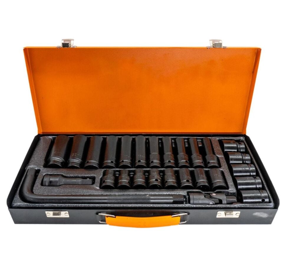 NEXON 6096 1/2'' Havalı Lokma Takımı Metal Kutulu 27 Parça