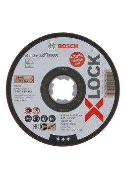 Bosch Aksesuarlar Bosch - X-LOCK - 125*1,6 mm Standard Seri Düz Inox (Paslanmaz Çelik) Kesme Diski (Taş)