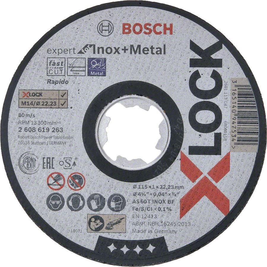 Bosch Aksesuarlar Bosch - X-LOCK - 115*1,0 mm Expert Serisi Düz Inox (Paslanmaz Çelik) Kesme Diski (Taş) - Rapido