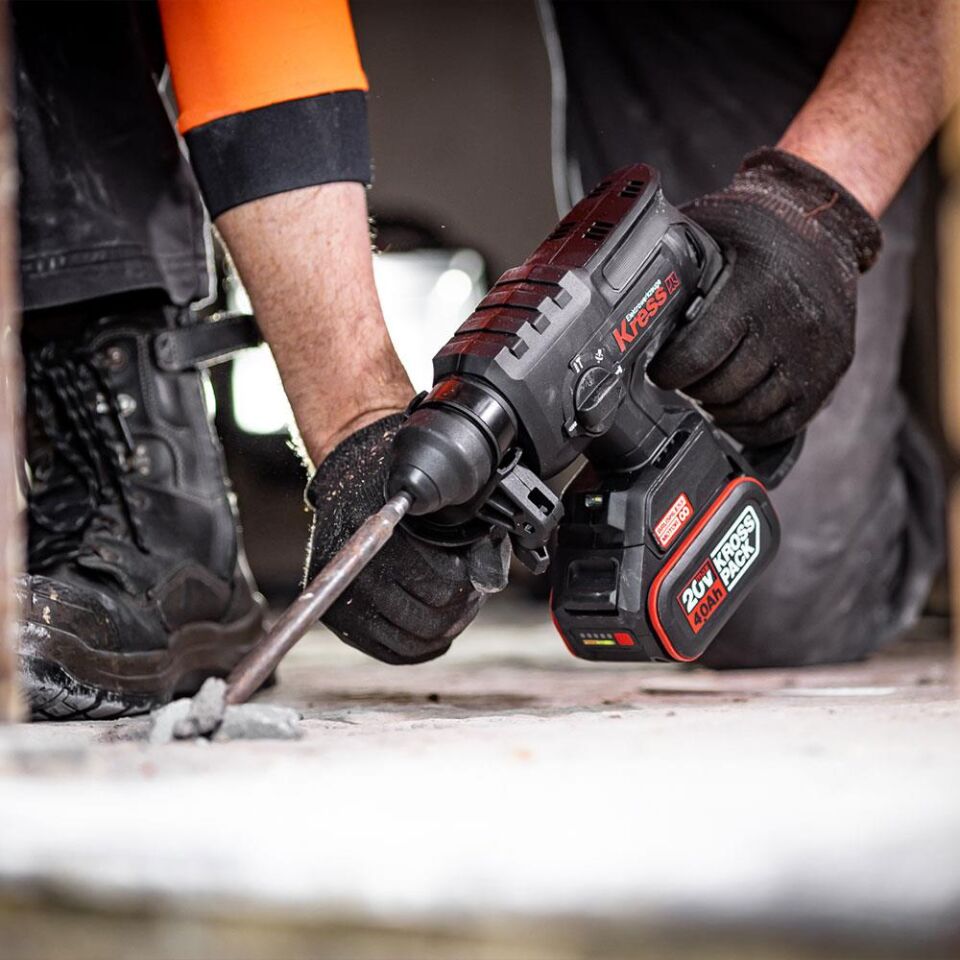 Kress KU390.4 20Volt 4.0Ah. 2.0J Li-ion Çift Akülü Şarjlı Kömürsüz Profesyonel SDS-Plus Pnömatik Kırıcı/Delici