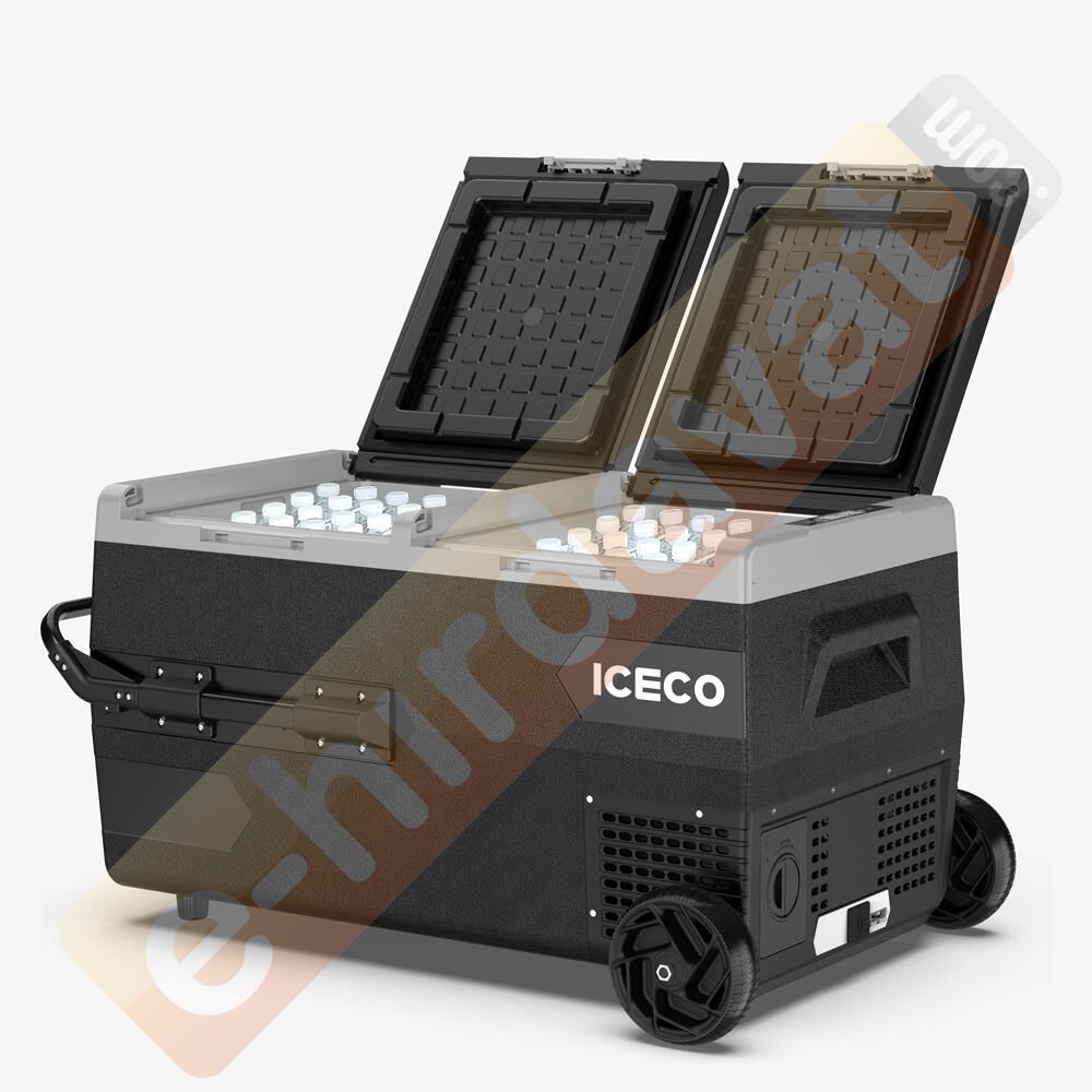ICECO K95D 12/24Volt 95Lt Akülü/Kablolu/ Çift Bölmeli Kompresörlü Outdoor Oto Buzdolabı/Dondurucu (Akü Dahil Değildir)