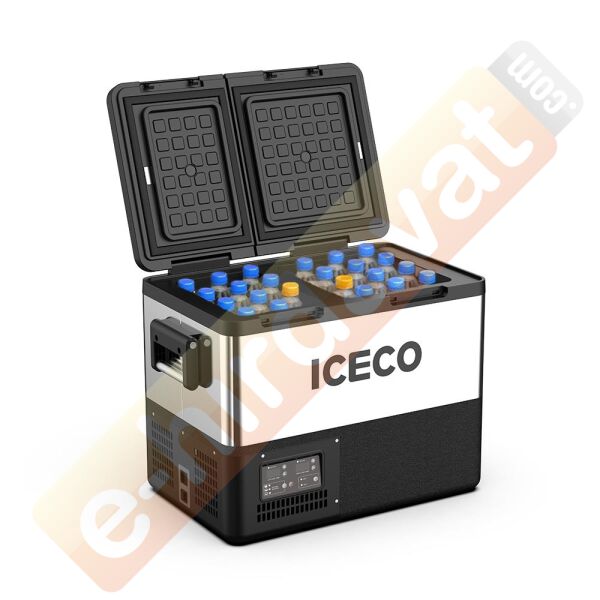 ICECO TCD55 12/24Volt 55 Litre Çift Bölmeli Outdoor Kompresörlü Oto Buzdolabı/Dondurucu