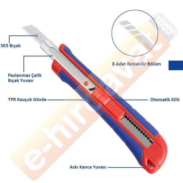WORKPRO WP212009 18MM Ağır Hizmet Paslanmaz Çelik Kasa Maket Bıçağı
