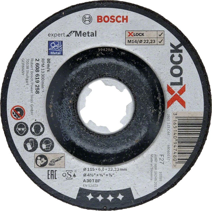 Bosch Aksesuarlar Bosch - X-LOCK - 115*6,0 mm Expert Serisi Bombeli Metal Taşlama Diski (Taş)