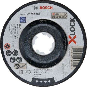 Bosch Aksesuarlar Bosch - X-LOCK - 115*6,0 mm Expert Serisi Bombeli Metal Taşlama Diski (Taş)