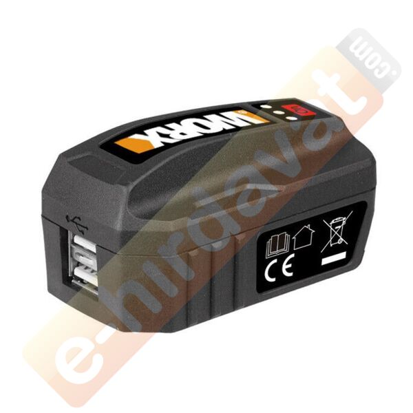 WORX WA4009 20Volt 2A Çift Çıkışlı USB Port (Akü Dahil Değildir)