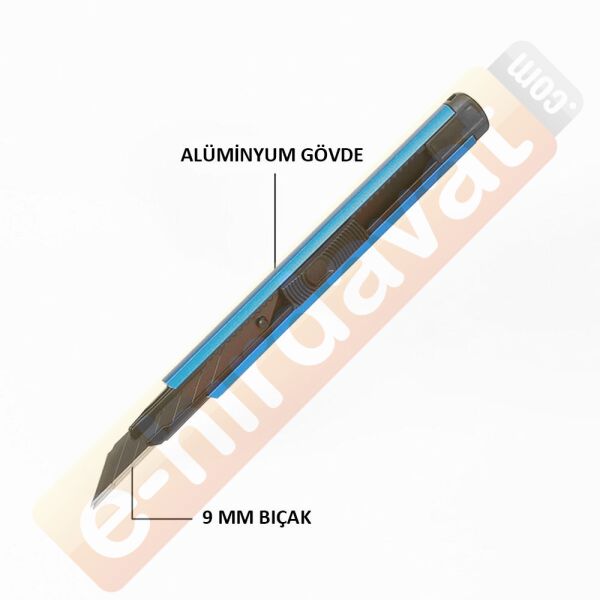 WORKPRO WP212012 9MM Alüminyum Kasa Cep Askılı Maket Bıçağı (MAVİ)