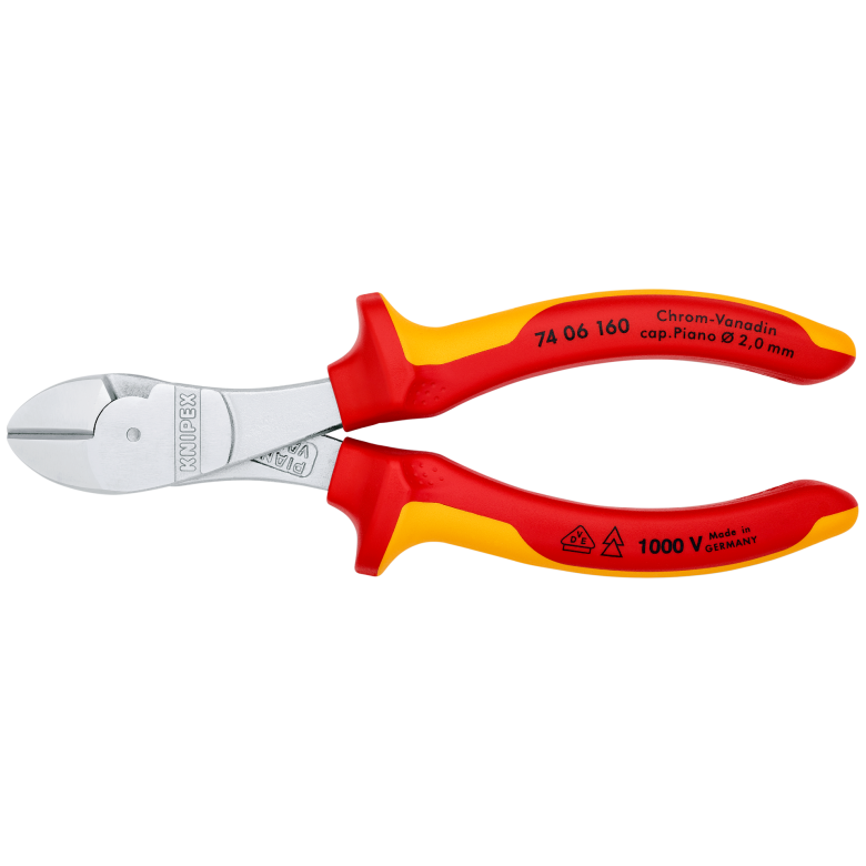 KNIPEX VDE 1000 Volt Ağır Hizmet Tipi Yan Keski 160 mm (7406160)