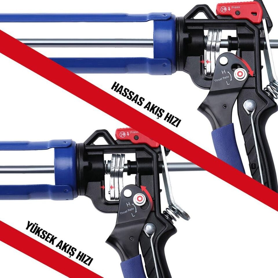 WORKPRO WP224001 230mm Ağır Hizmet Tipi Metal Silikon/Mastik Tabancası