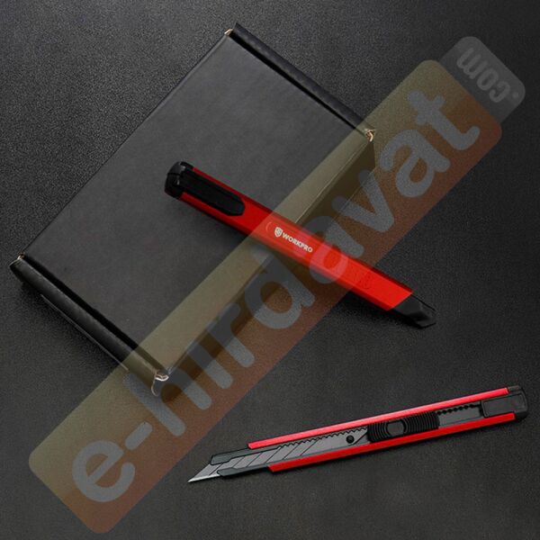 WORKPRO WP212020 9MM Alüminyum Kasa Cep Askılı Maket Bıçağı (KIRMIZI)