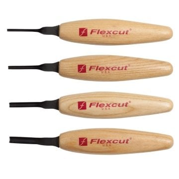 Flexcut Detay Yüzeysel U Oluklu  İskarpela Seti - 4 Parça