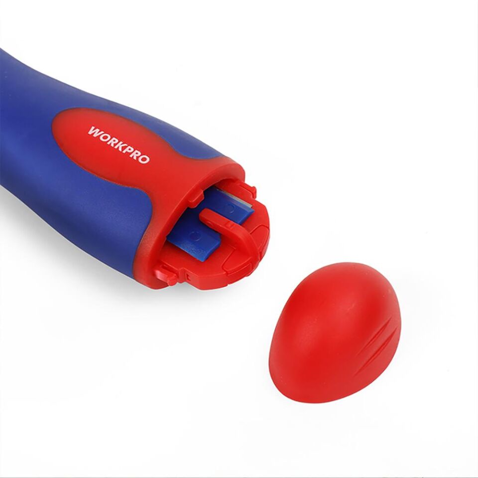 WORKPRO WP219004 40mm Geri Çekilebilir Profesyonel Kazıyıcı + 4 Parça Kazıma Bıçak Seti