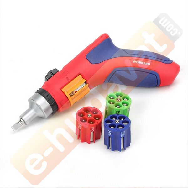 WORKPRO WP221048 24 Parça Profesyonel CR-V Kabzalı Cırcırlı Bits Tornavida Seti + Kemer Askılı Bez Taşıma Çantası